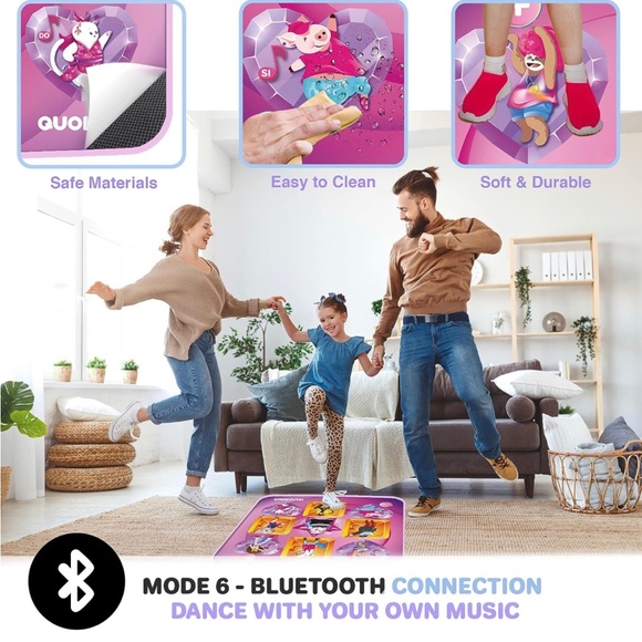 QUOKKA Dance Mat for Kids👦🏻👧🏻Built-in AUX/Bluetooth Music - Picture 7 of 8